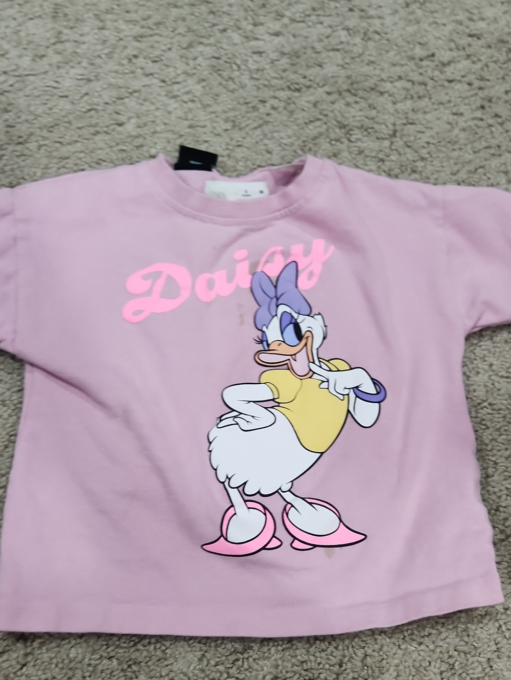 Zara Pink Daisy Duck Graphic Tee